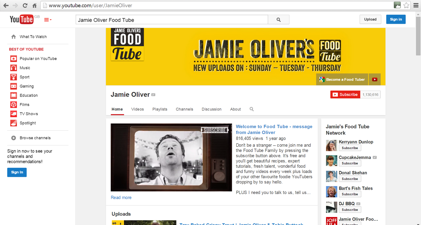 Jamie Oliver Food Tube